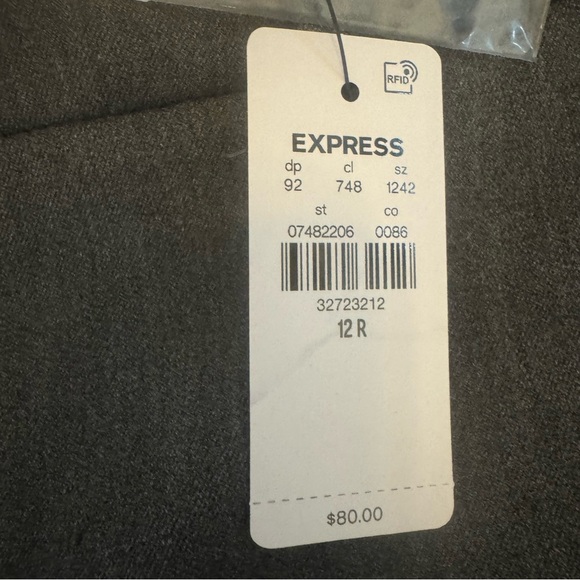 Express Editor 12R Straight Super High Rise Gray Dress Pants Trousers NWT - Picture 11 of 11